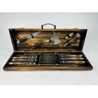 Набор шампуров с головами животных в кейсе (7907)