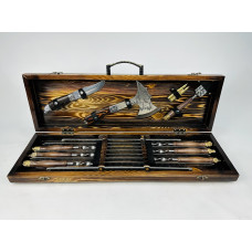 Набір шампурів з головами тварин у кейсі (7907)