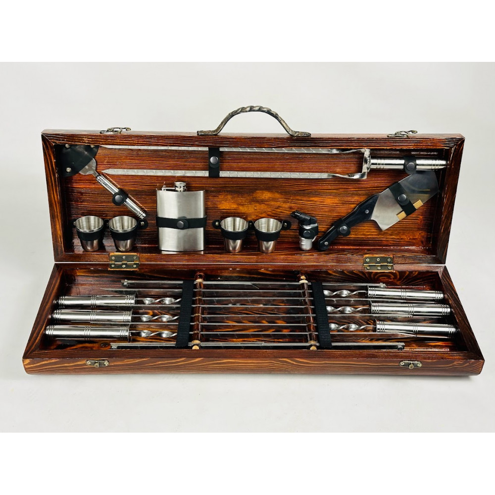 Набір шампурів подарунковий Silver Black (7904)