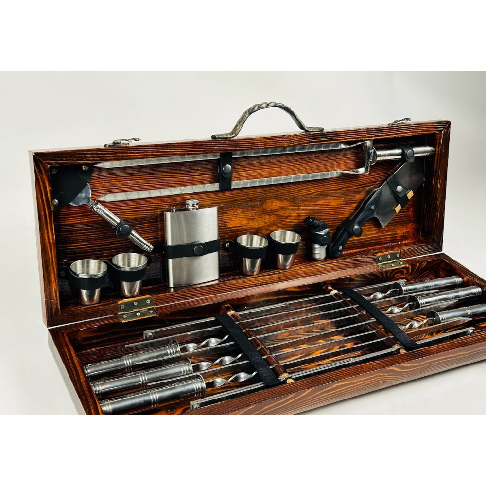 Набір шампурів подарунковий Silver Black (7904)