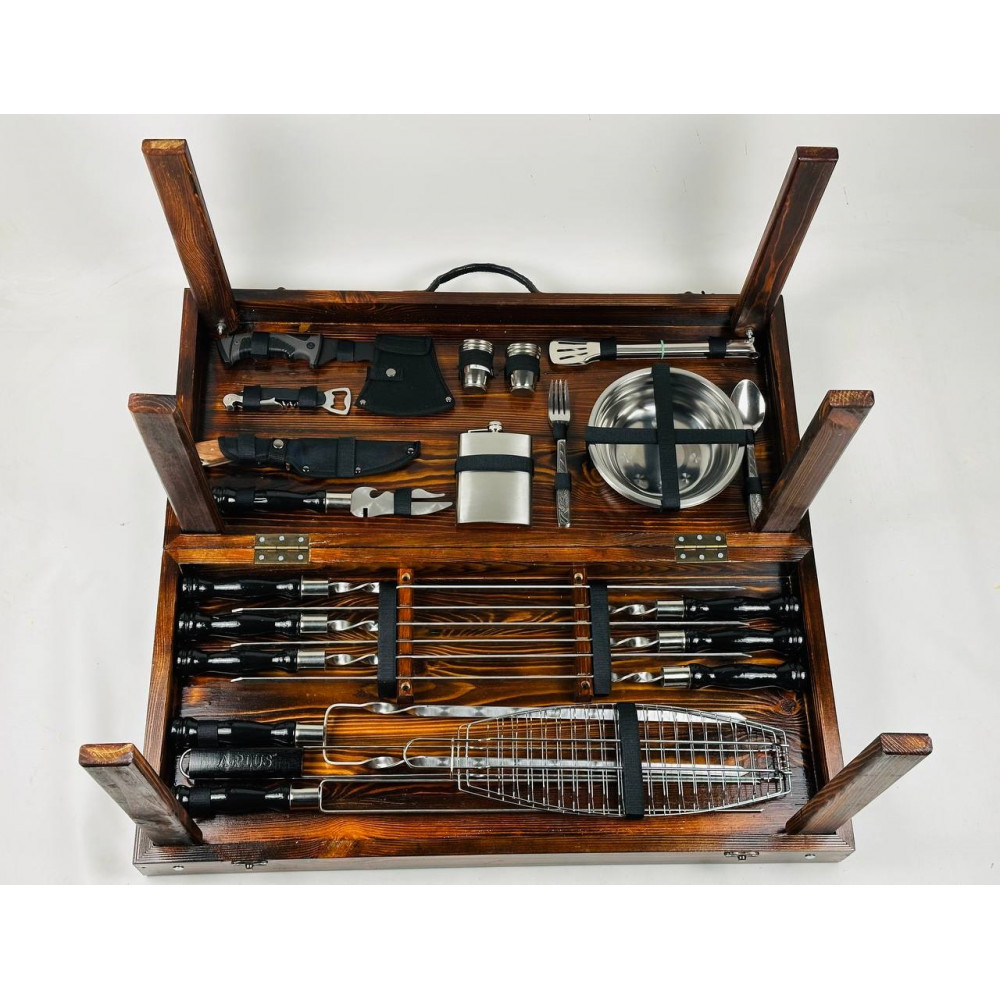 Набор шампуров в кейсе-столике (7302)