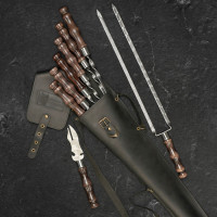 Набір шампурів у шкіряному кейсі Асгард (чорний)