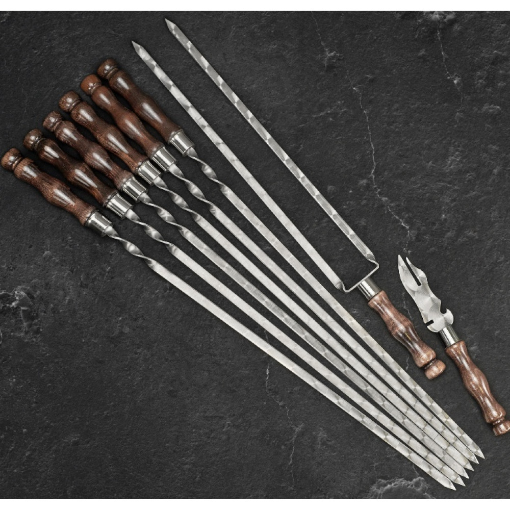 Набір шампурів у шкіряному кейсі Асгард (чорний)