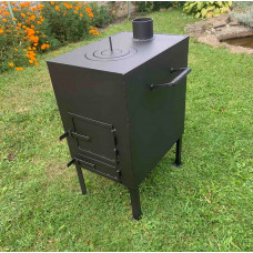 Піч 4 мм буржуйка опалювально-варильна до 40 кв м + кочерга у подарунок