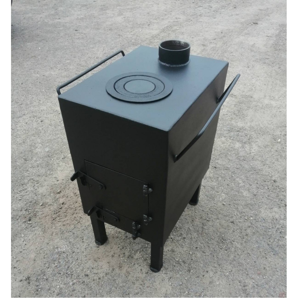 Піч 5 мм з вторинною камерою допалу опалювально-варильна буржуйка 