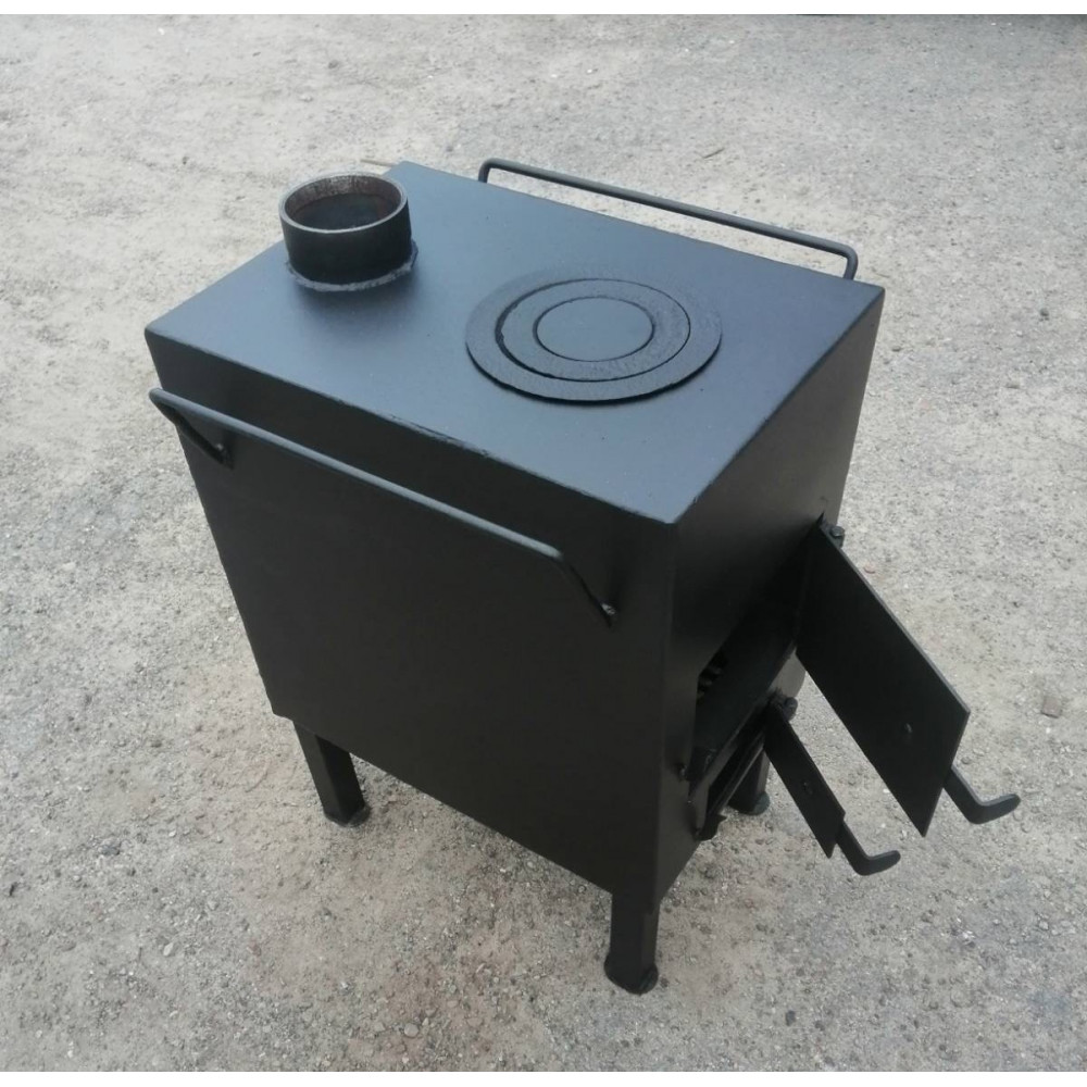 Печь 5 мм с вторичной камерой дожига газов отопительно-варочная буржуйка 