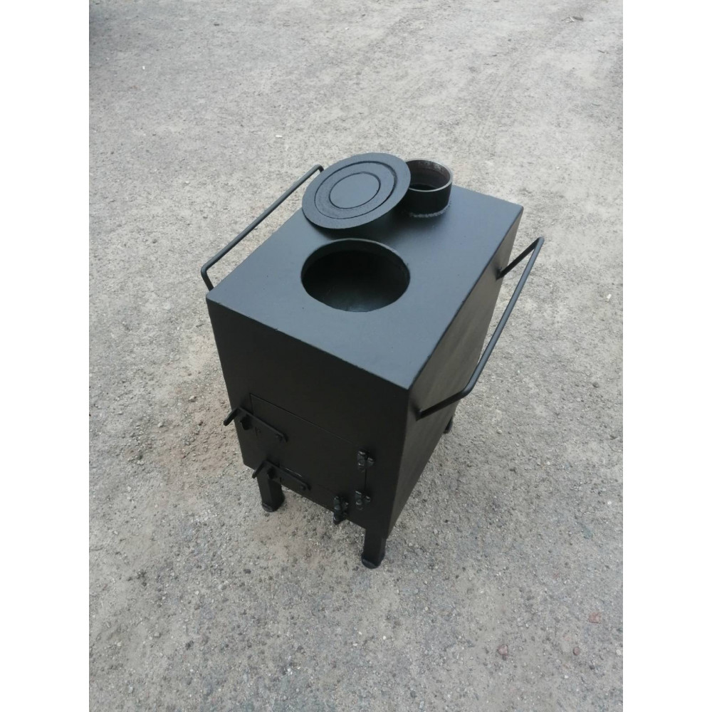 Печь 5 мм с вторичной камерой дожига газов отопительно-варочная буржуйка 