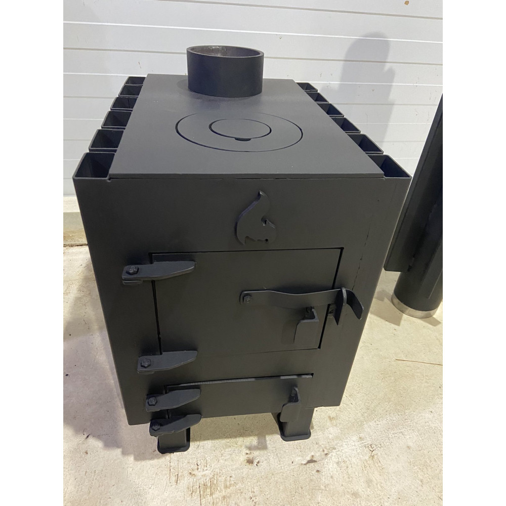 Піч буржука 4 мм з радіаторами опалювально-варильна