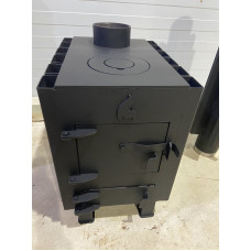 Піч буржука 4 мм з радіаторами опалювально-варильна