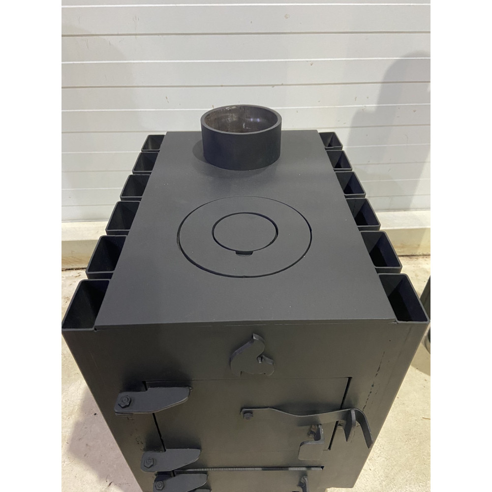 Піч буржука 4 мм з радіаторами опалювально-варильна