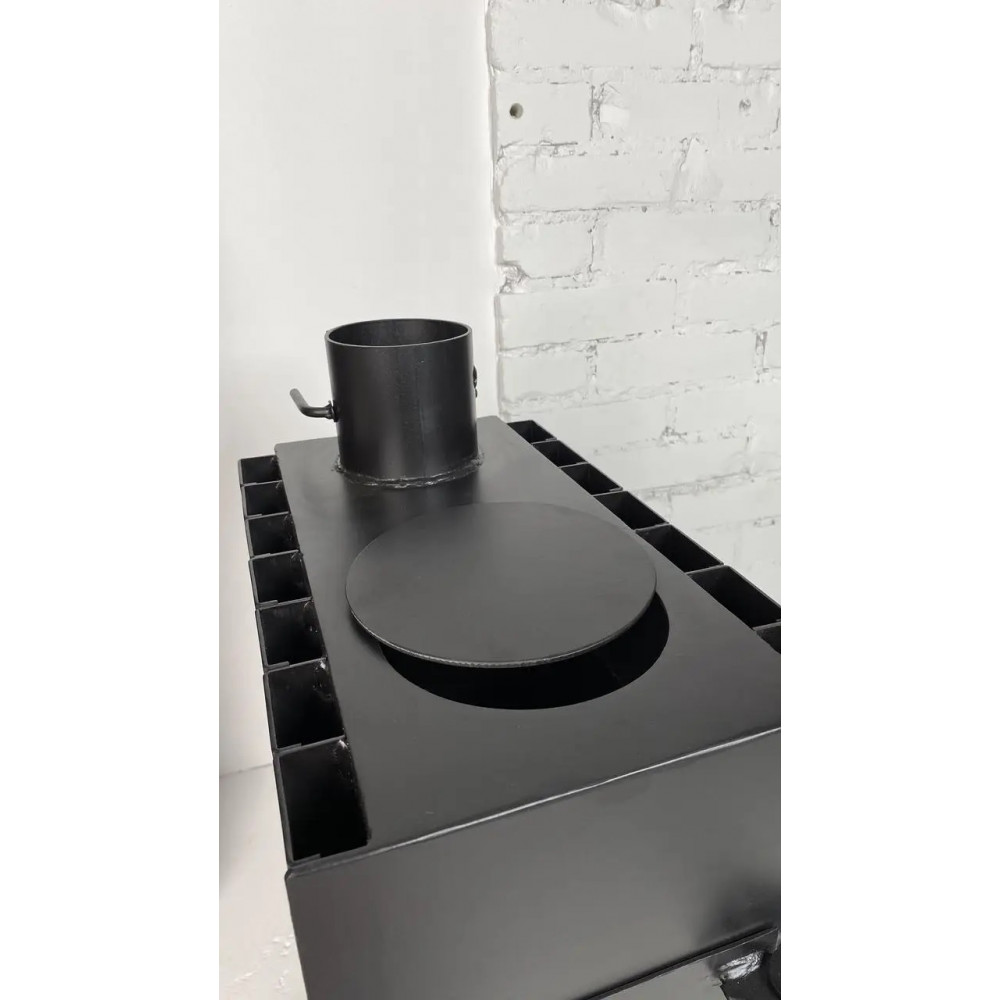 Печь буржуйка 4 мм с радиатором и варочной поверхностью 5 мм.