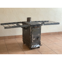 Піч буржуйка з вторинною камерою допалювання газів та сушаркою для одягу