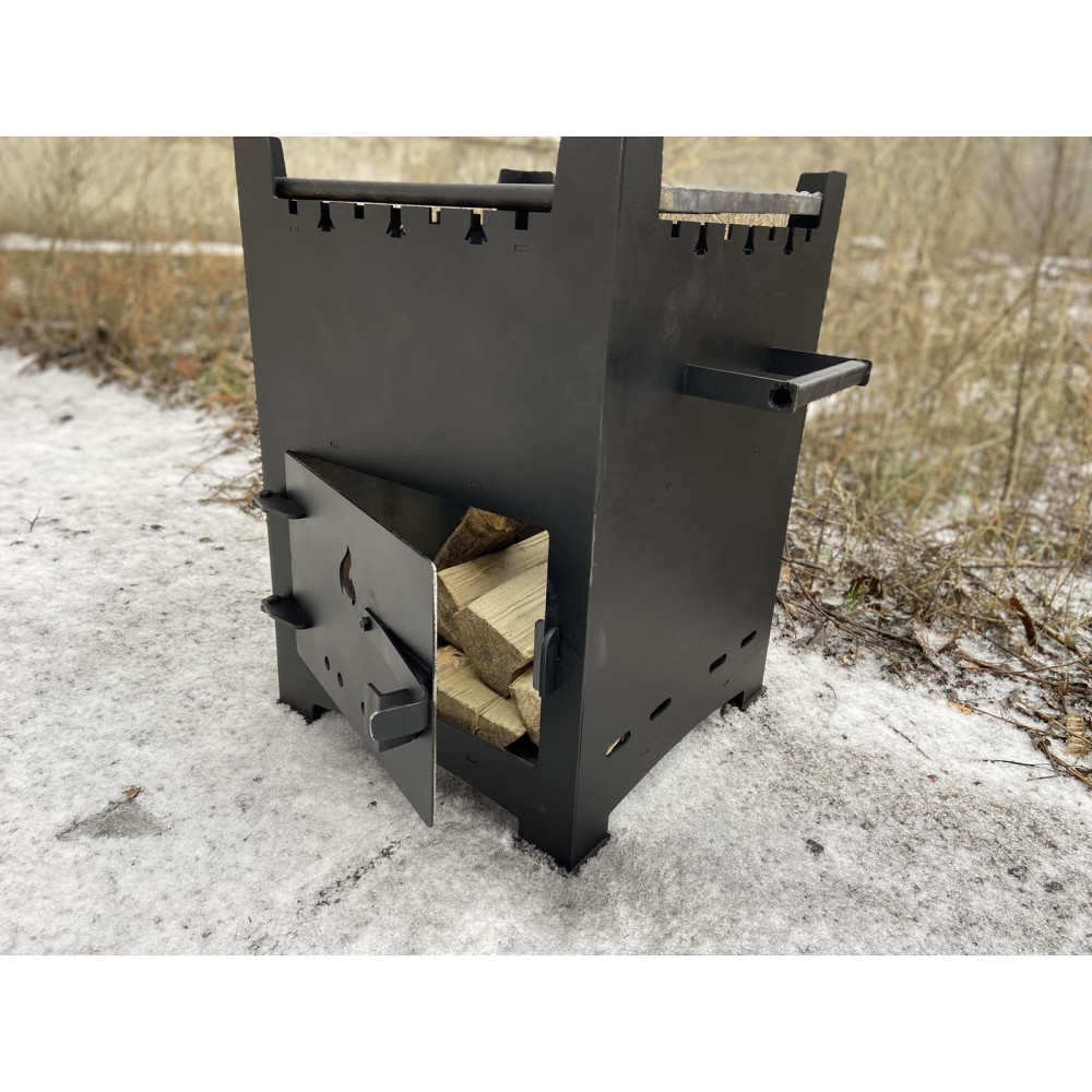 Піч під казан 35 см з кільцями та решіткою-гриль