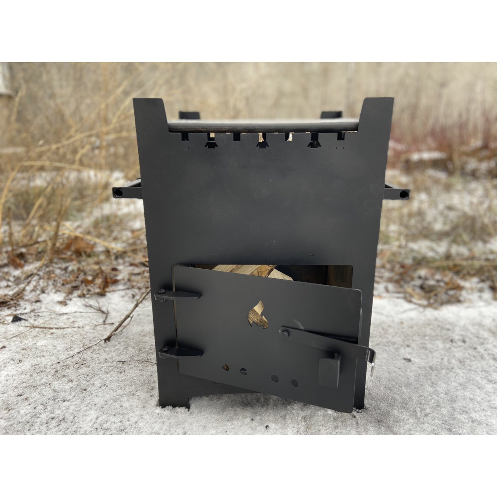 Піч під казан 35 см з кільцями та решіткою-гриль