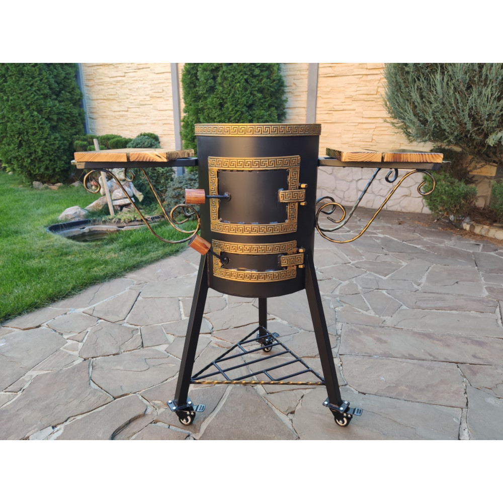 Піч під казан 35 см з трубою та столиками