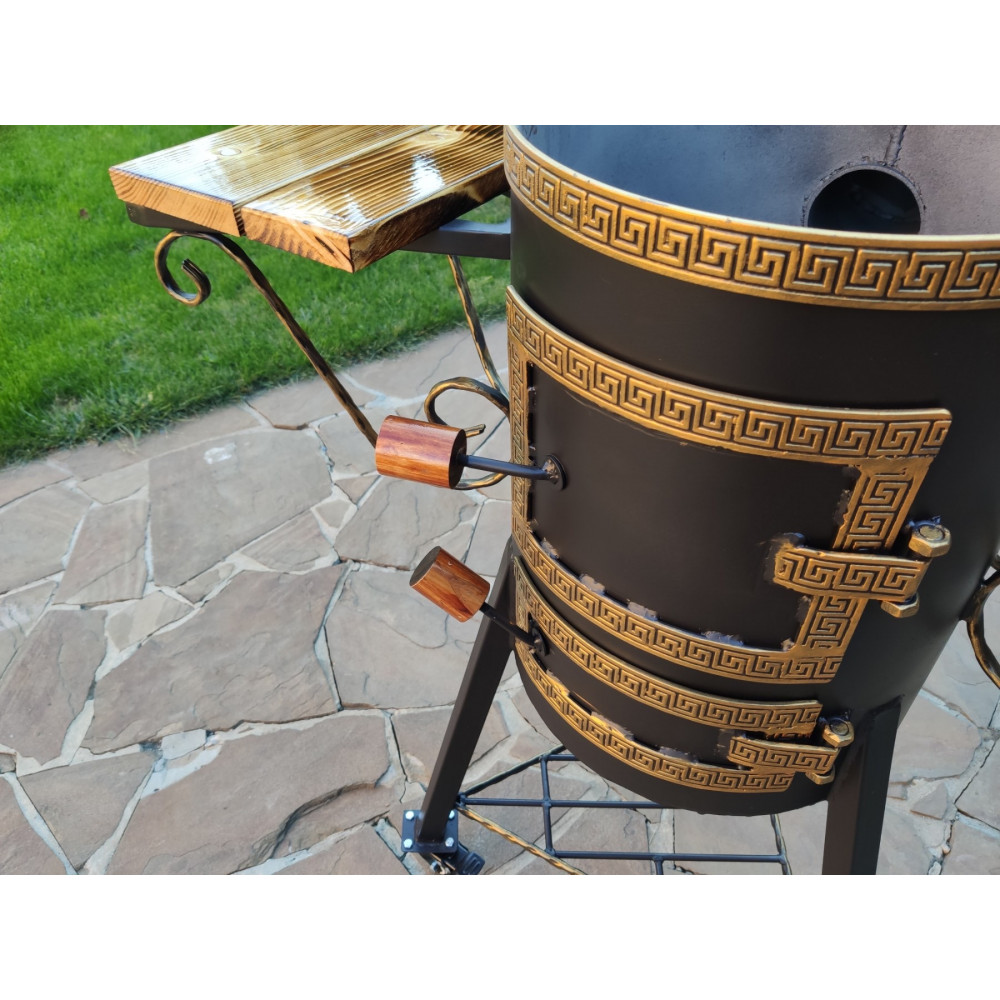 Піч під казан 35 см з трубою та столиками