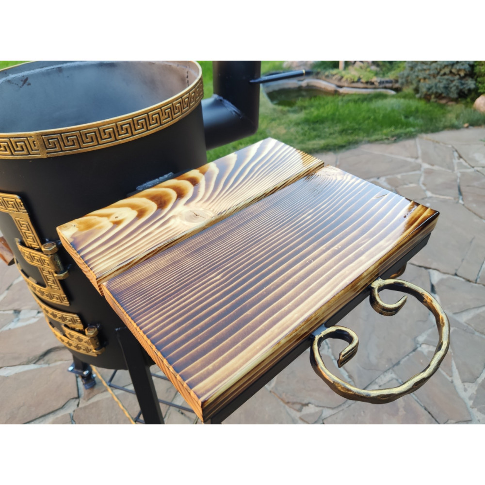 Піч під казан 35 см з трубою та столиками