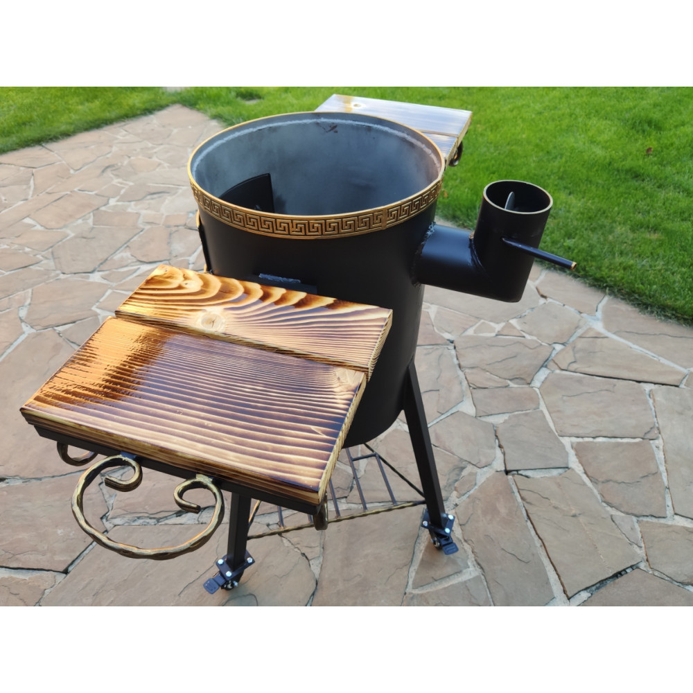 Піч під казан 35 см з трубою та столиками