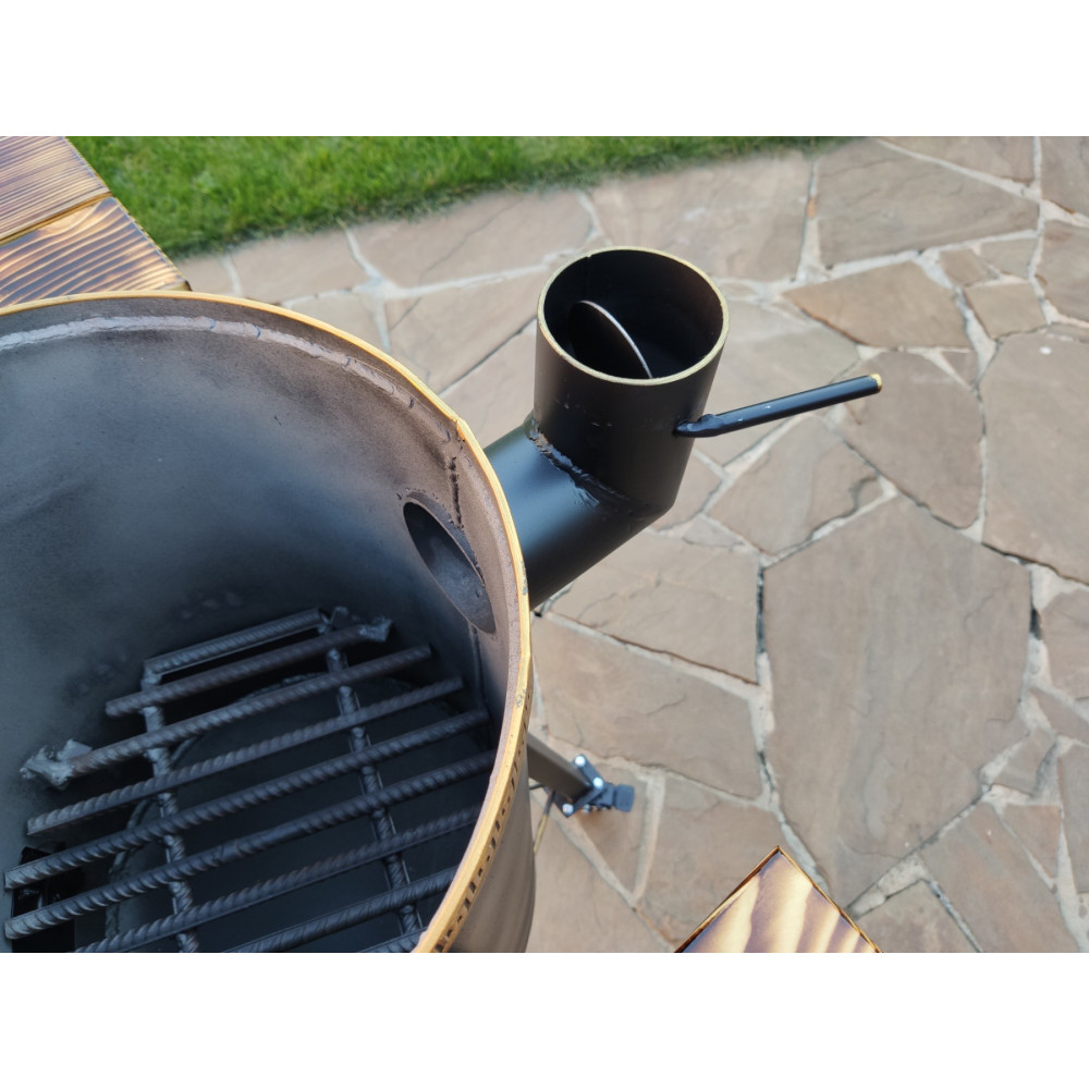 Піч під казан 35 см з трубою та столиками