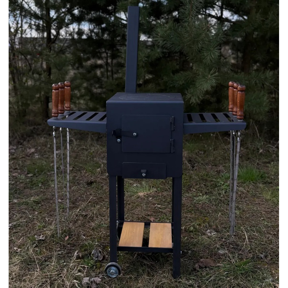 Печь под казан 4 мм с трубой и столиками