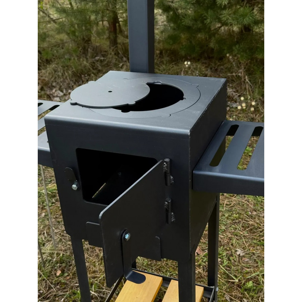 Печь под казан 4 мм с трубой и столиками