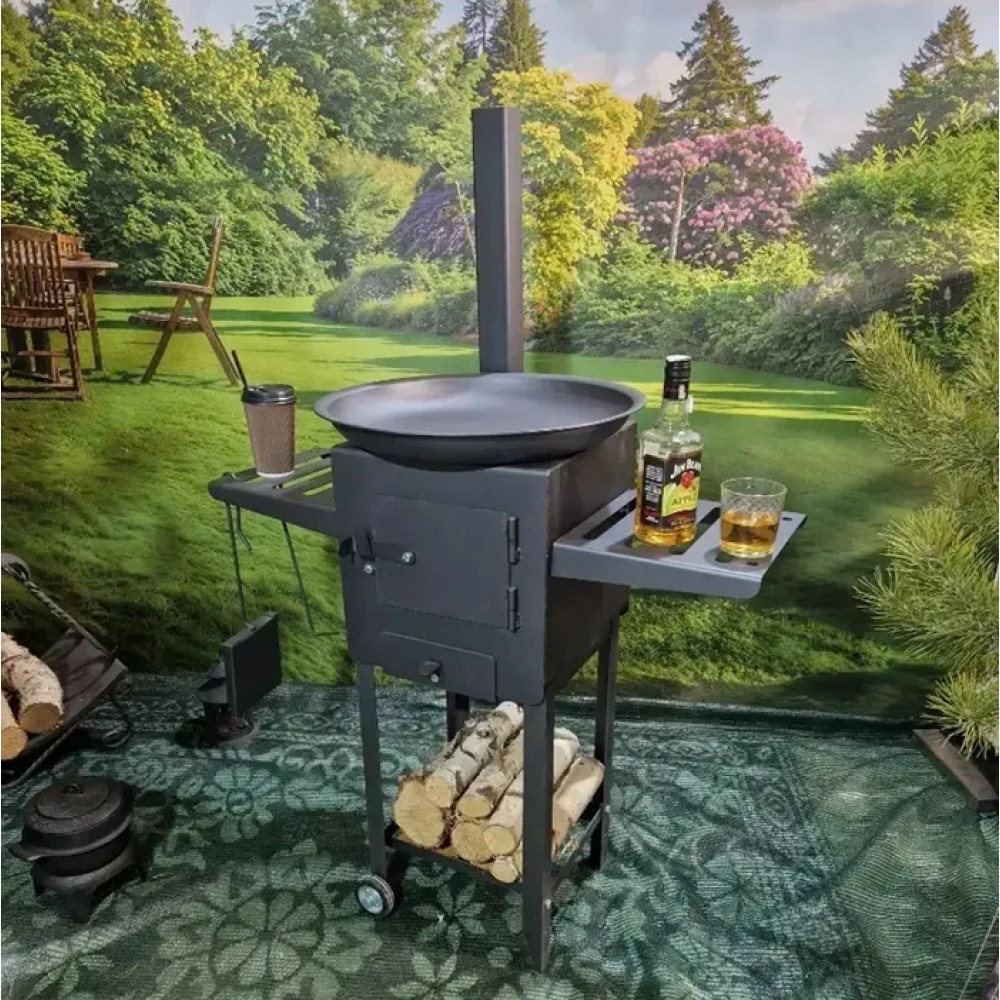 Печь под казан 4 мм с трубой и столиками