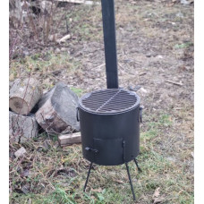 Піч під казан 40 см з трубою та решіткою-гриль