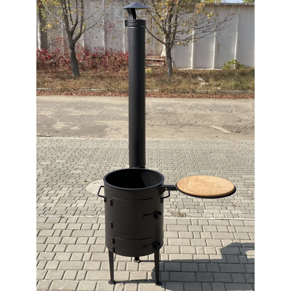 Піч під казан 40 см з трубою та столиком