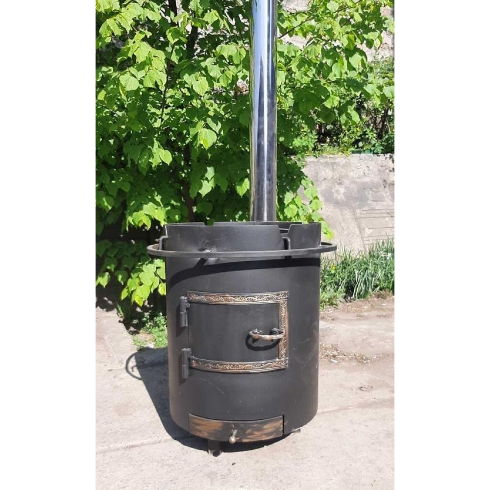 Печь под казан на 20 литров с трубой и кольцом меньшего диаметра