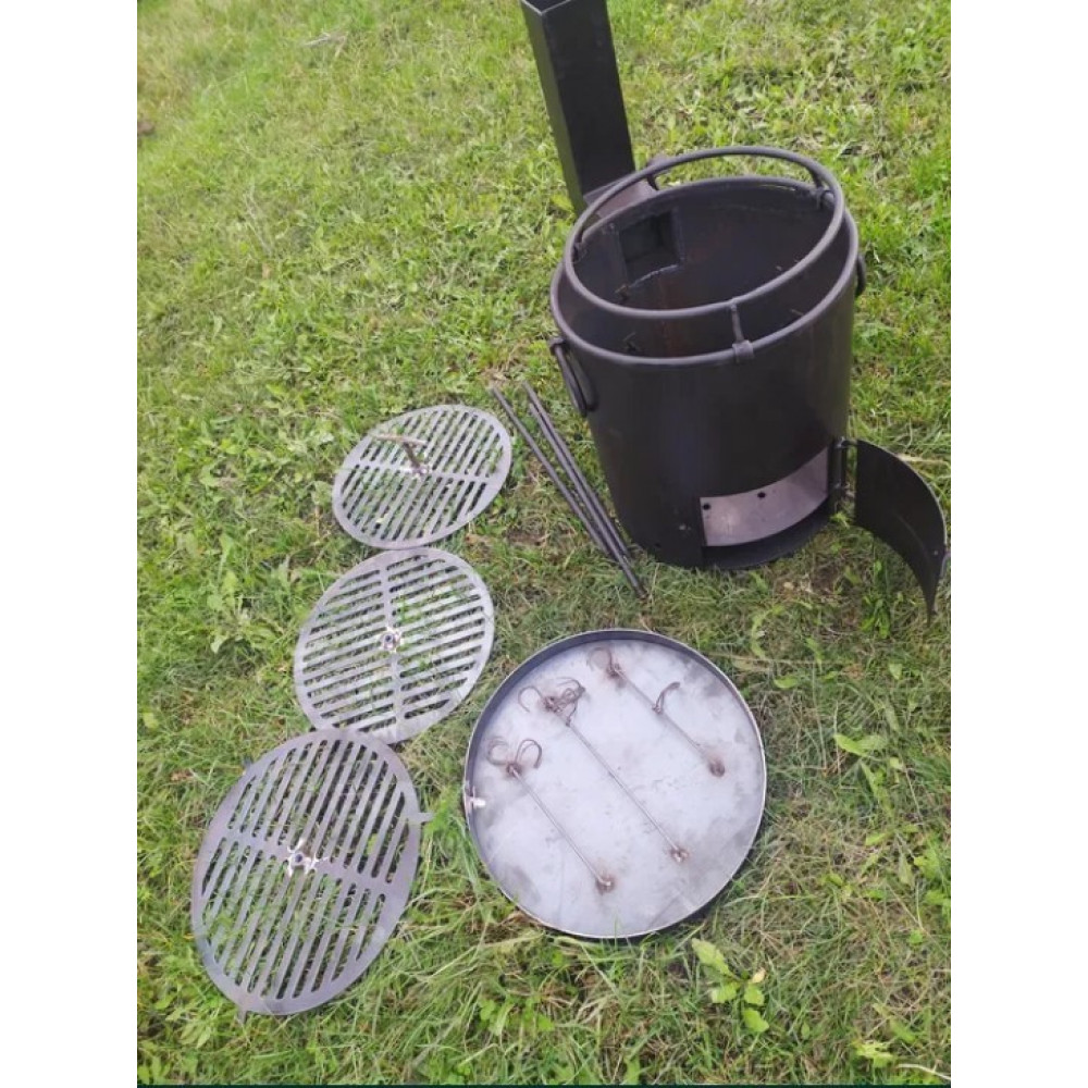 Піч під казан з коптильнею та грилем (30 см)