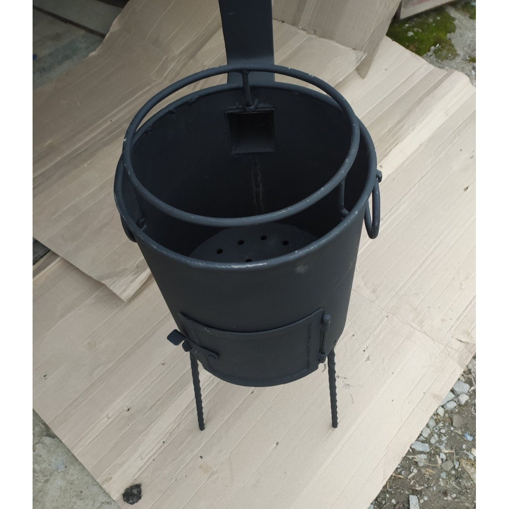 Піч під казан, діаметр 30 см, метал 3 мм, коліно під димар з шибером