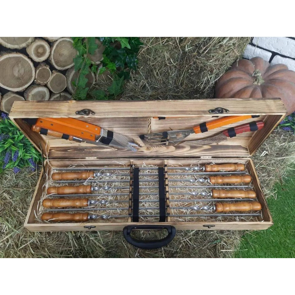 Шампура подарунковий у дерев'яному кейсі (m-027)