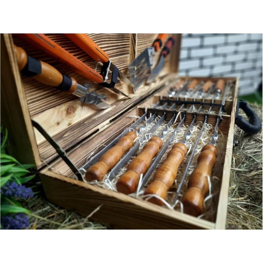 Шампура подарунковий у дерев'яному кейсі (m-027)