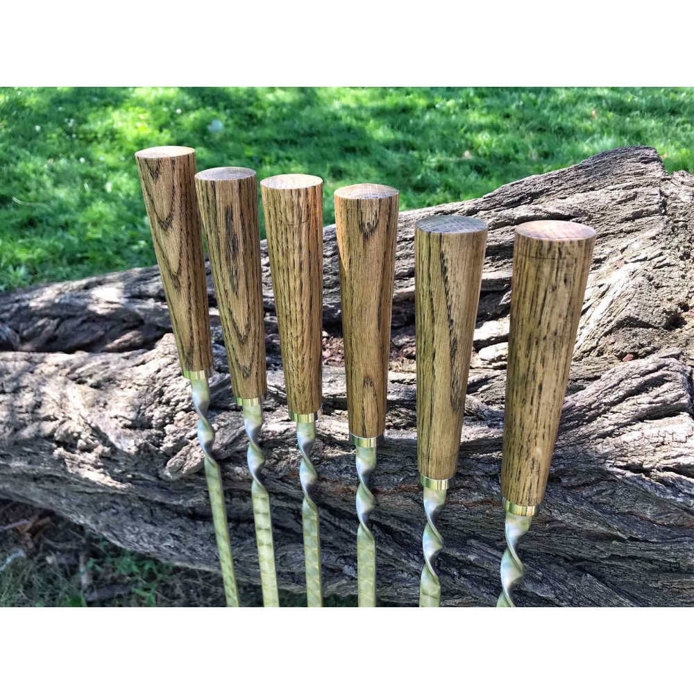 Премиальный набор  шампуров с дубовой ручкой