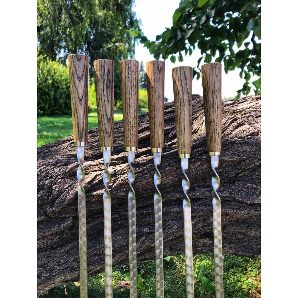 Премиальный набор  шампуров с дубовой ручкой