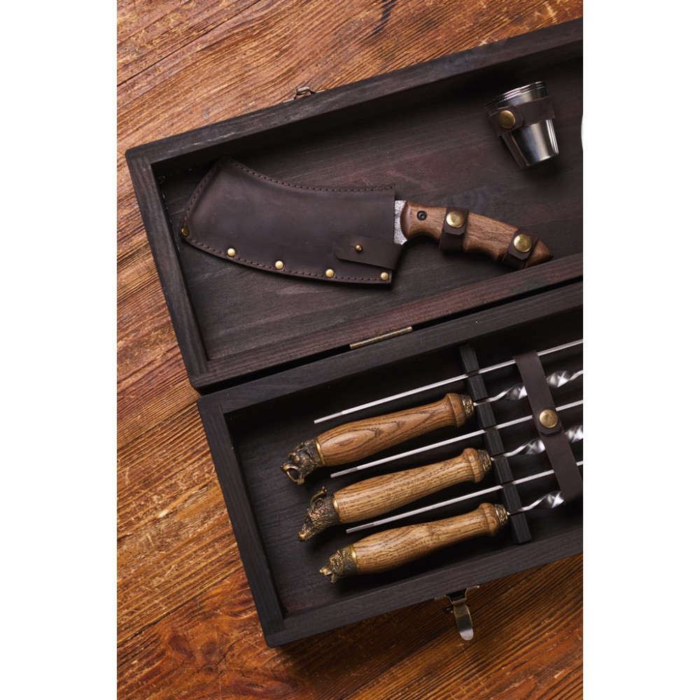 Преміальний набір шампурів М'ясні пригоди у кейсі