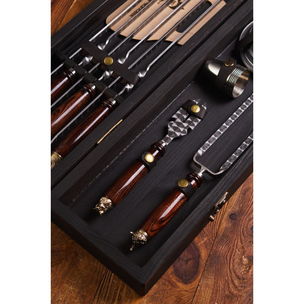 Премиальный набор шампуров Привал в кейсе