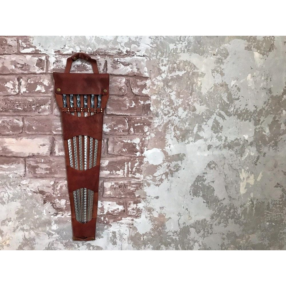 Преміальний набір шампурів кованих ROYAL в шкіряному чохлі