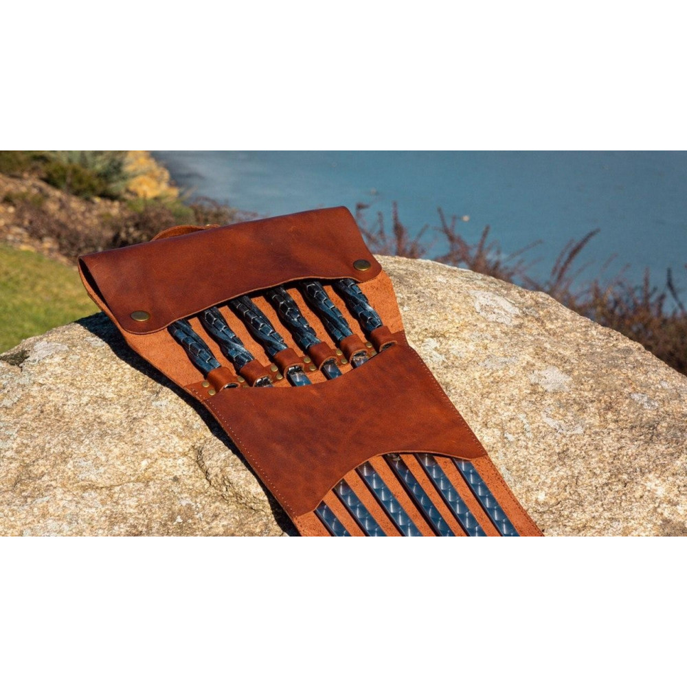 Преміальний набір шампурів кованих ROYAL в шкіряному чохлі