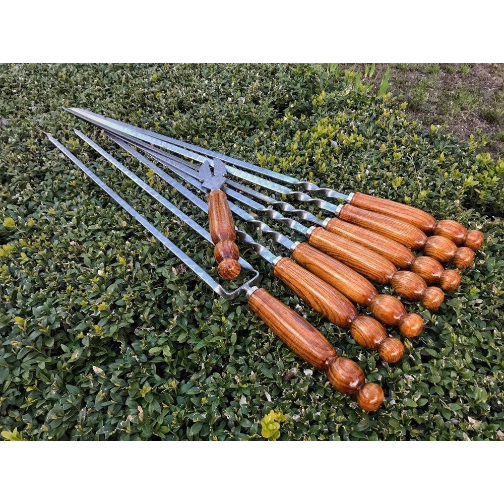 Преміальний набір шампурів CROWN ручної роботи в шкіряному чохлі