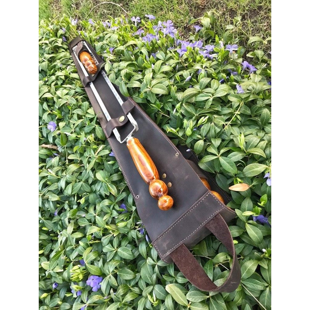 Преміальний набір шампурів CROWN ручної роботи в шкіряному чохлі