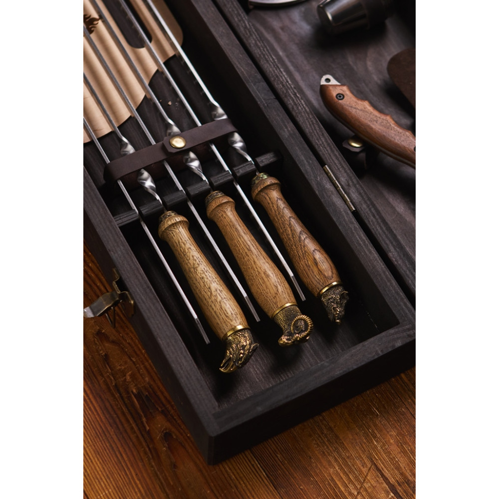 Преміальний набір шампурів М'ясні пригоди у кейсі