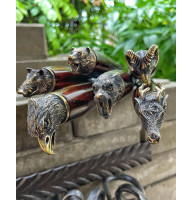 Преміальний набір шампурів з бронзовими головами тварин