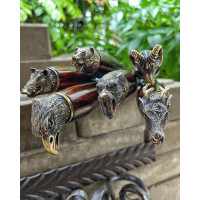 Преміальний набір шампурів з бронзовими головами тварин