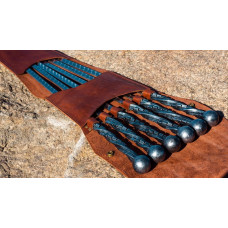 Преміальний набір шампурів кованих ROYAL в шкіряному чохлі