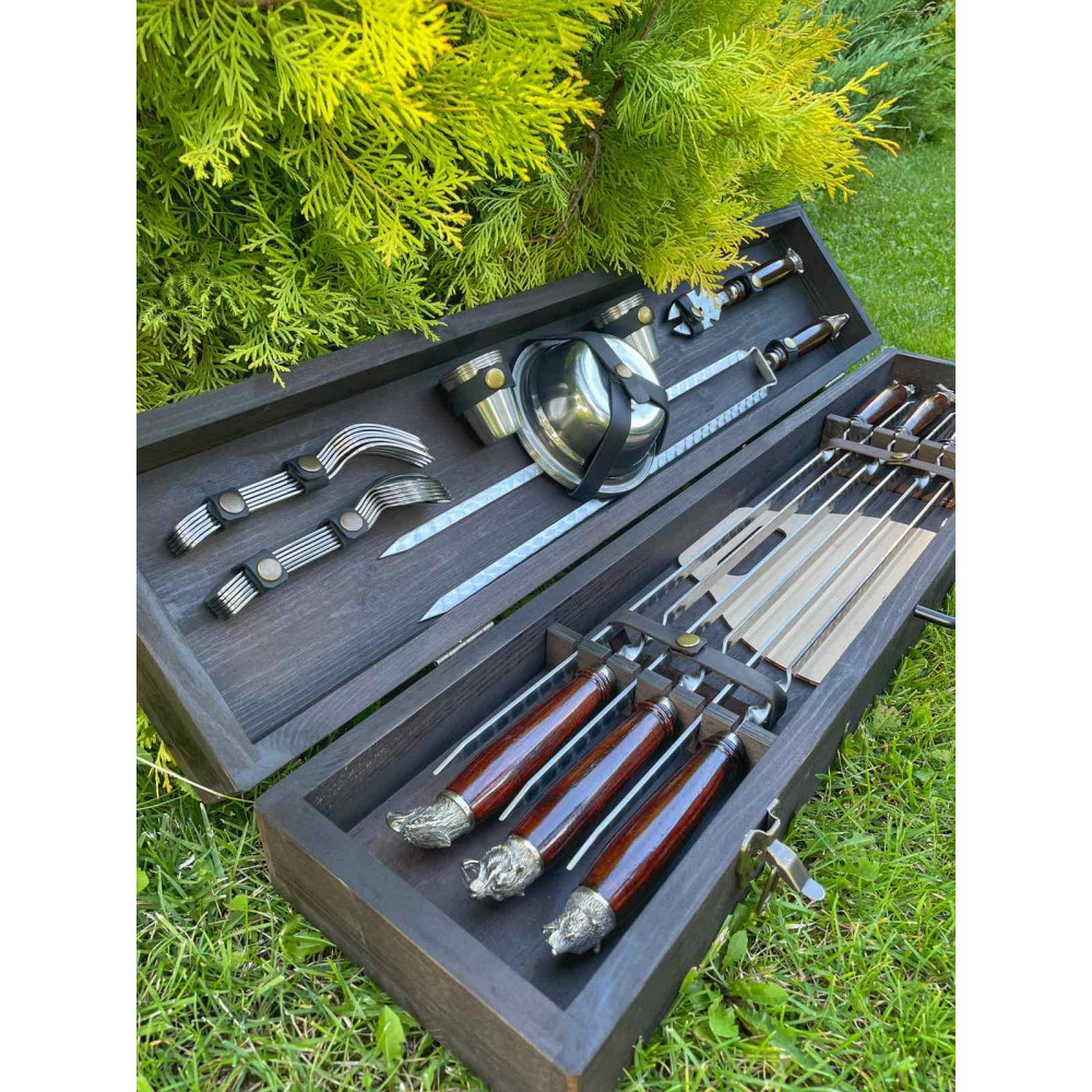 Преміальний набір шампурів ручної роботи BRONZ