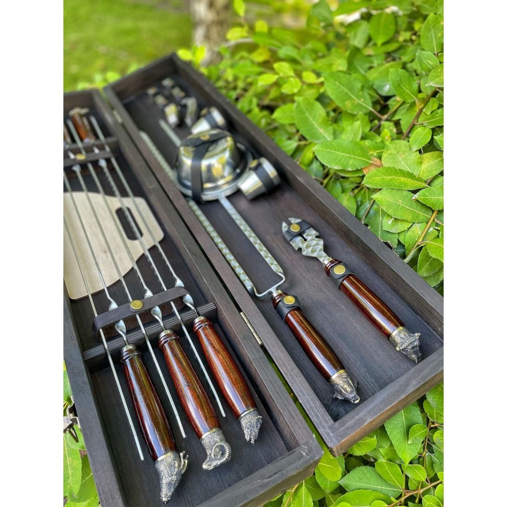 Преміальний набір шампурів ручної роботи BRONZ