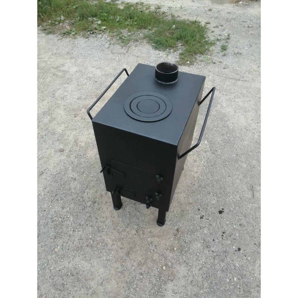 Піч 5 мм з вторинною камерою допалу опалювально-варильна буржуйка 