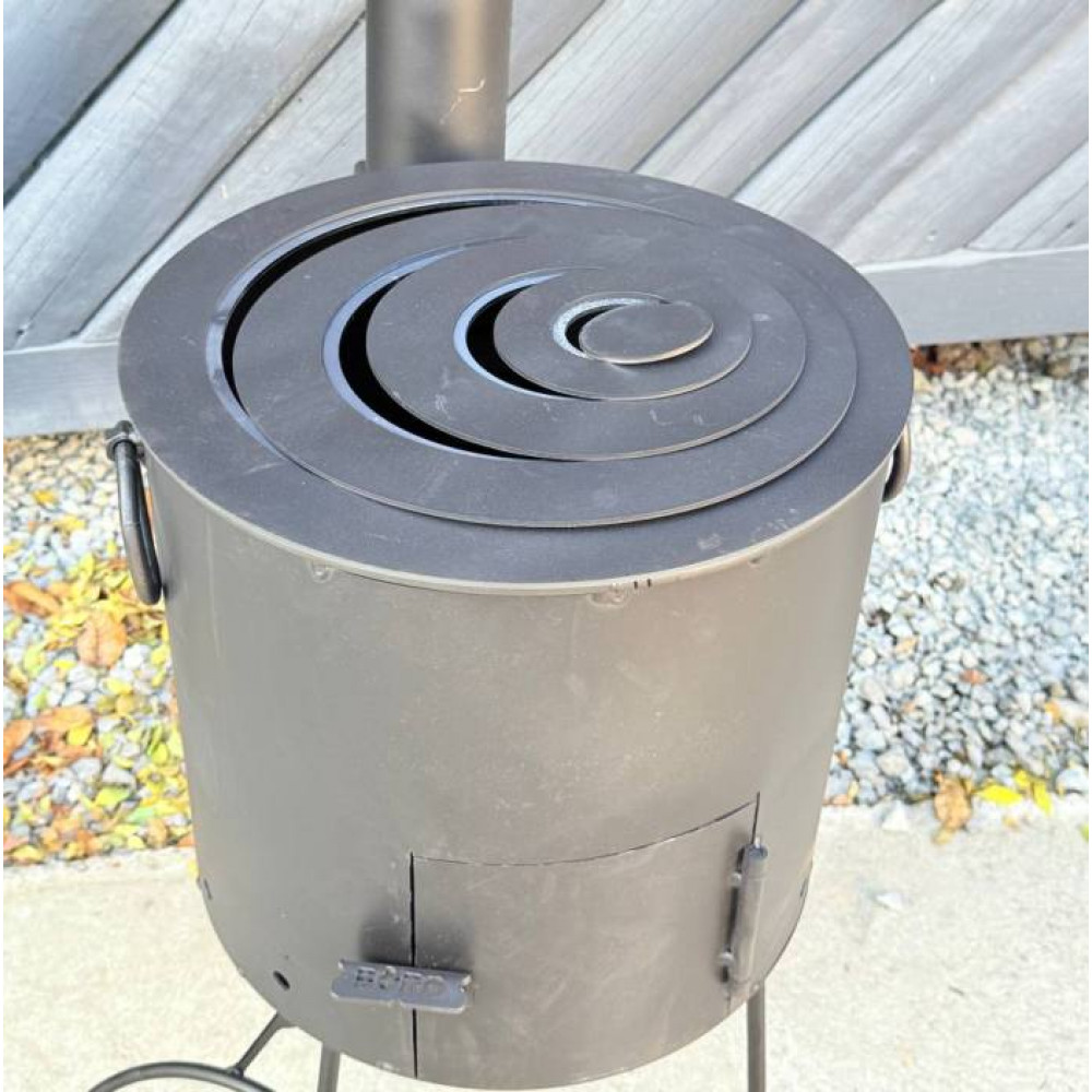 Піч під казан 10-16 літрів з трубою, діаметр 40 см