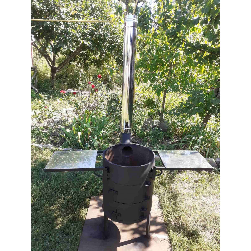 Піч під казан 12-20 л, 6 мм з трубою та столиками